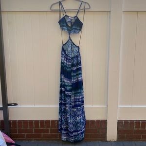 Tie dye cut out maxi dress
